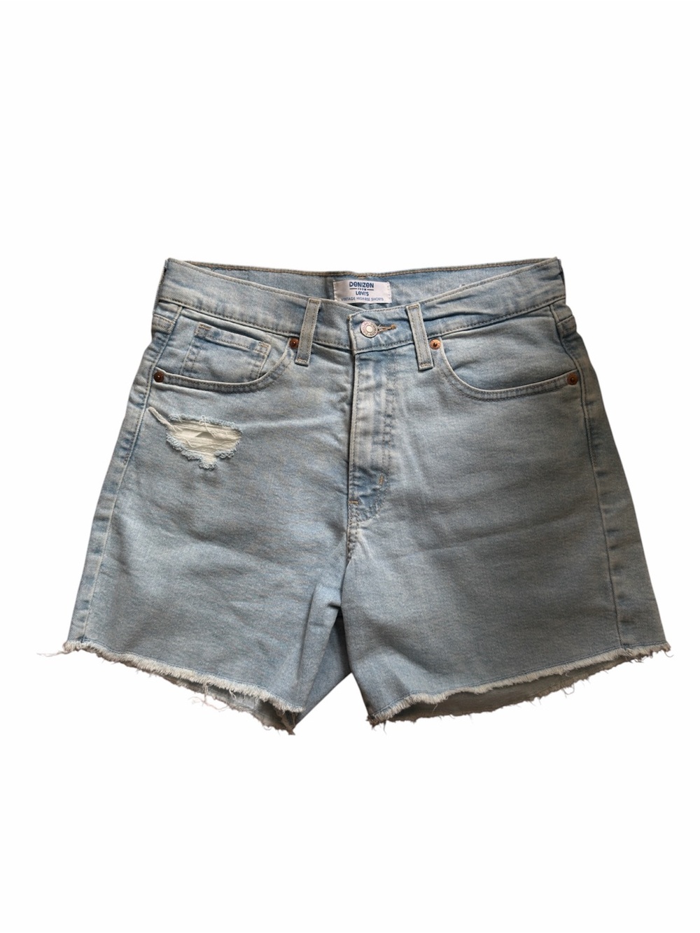 Levi's Light Blue Distressed Denim Cutoff Shorts